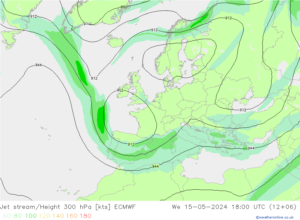 Jet Akımları ECMWF Çar 15.05.2024 18 UTC