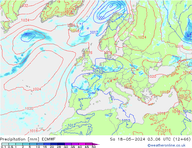 Neerslag ECMWF za 18.05.2024 06 UTC