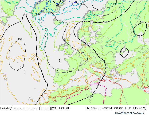 Z500/Rain (+SLP)/Z850 ECMWF чт 16.05.2024 00 UTC