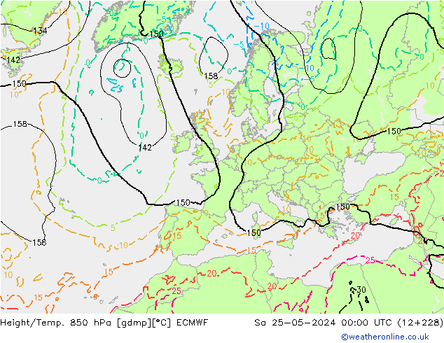 Z500/Regen(+SLP)/Z850 ECMWF za 25.05.2024 00 UTC