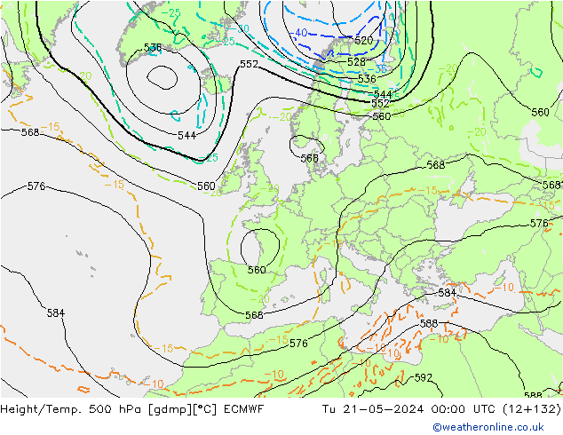 Z500/Rain (+SLP)/Z850 ECMWF ��� 21.05.2024 00 UTC