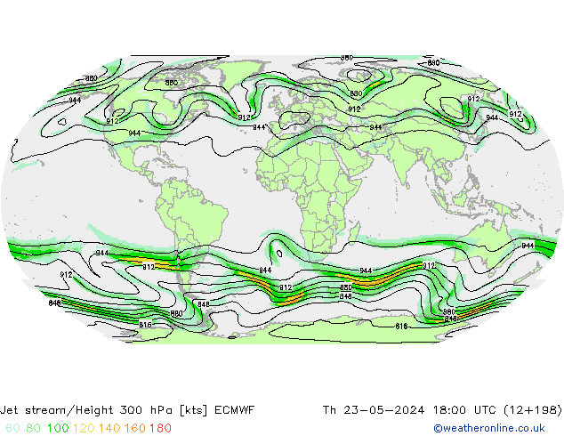 Prąd strumieniowy ECMWF czw. 23.05.2024 18 UTC