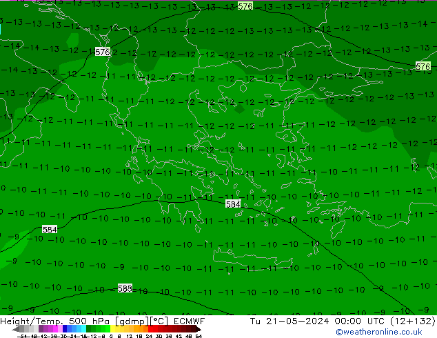 Z500/Rain (+SLP)/Z850 ECMWF Tu 21.05.2024 00 UTC