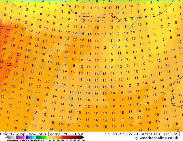 Z500/Regen(+SLP)/Z850 ECMWF za 18.05.2024 00 UTC