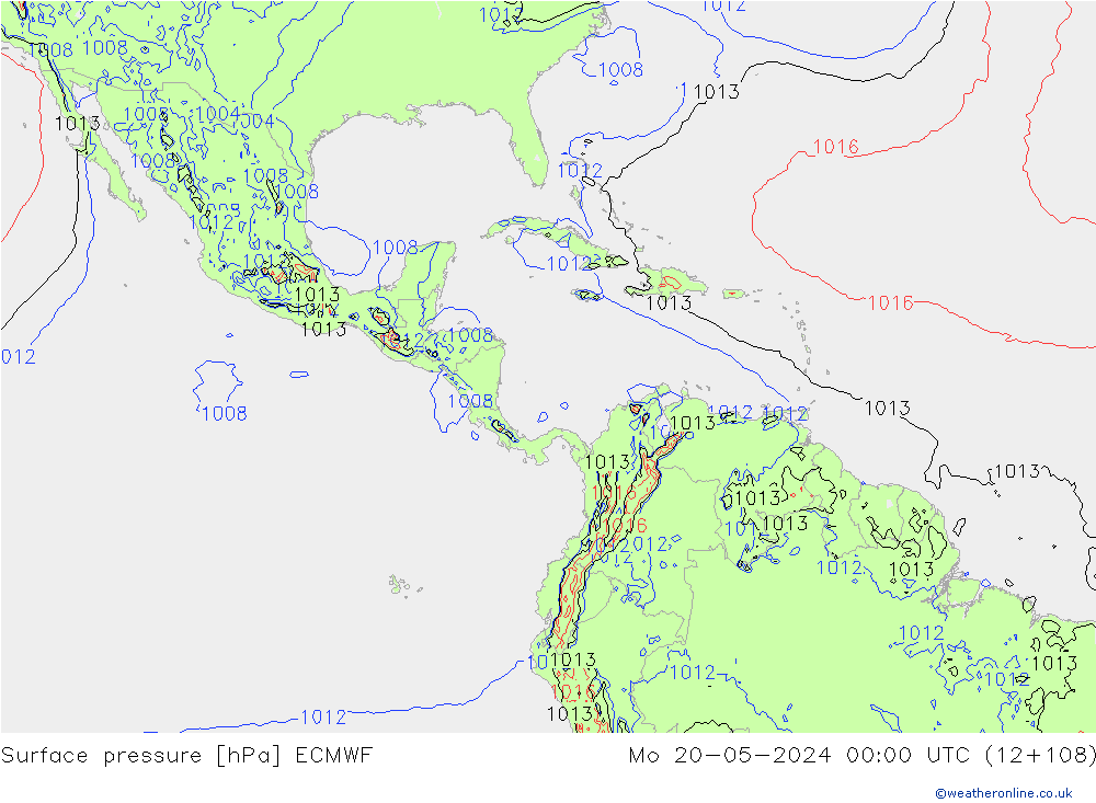 Surface pressure ECMWF Mo 20.05.2024 00 UTC