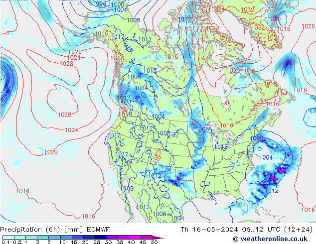 Z500/Regen(+SLP)/Z850 ECMWF do 16.05.2024 12 UTC