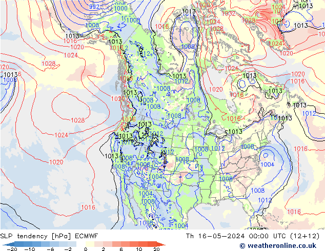 Drucktendenz ECMWF Do 16.05.2024 00 UTC