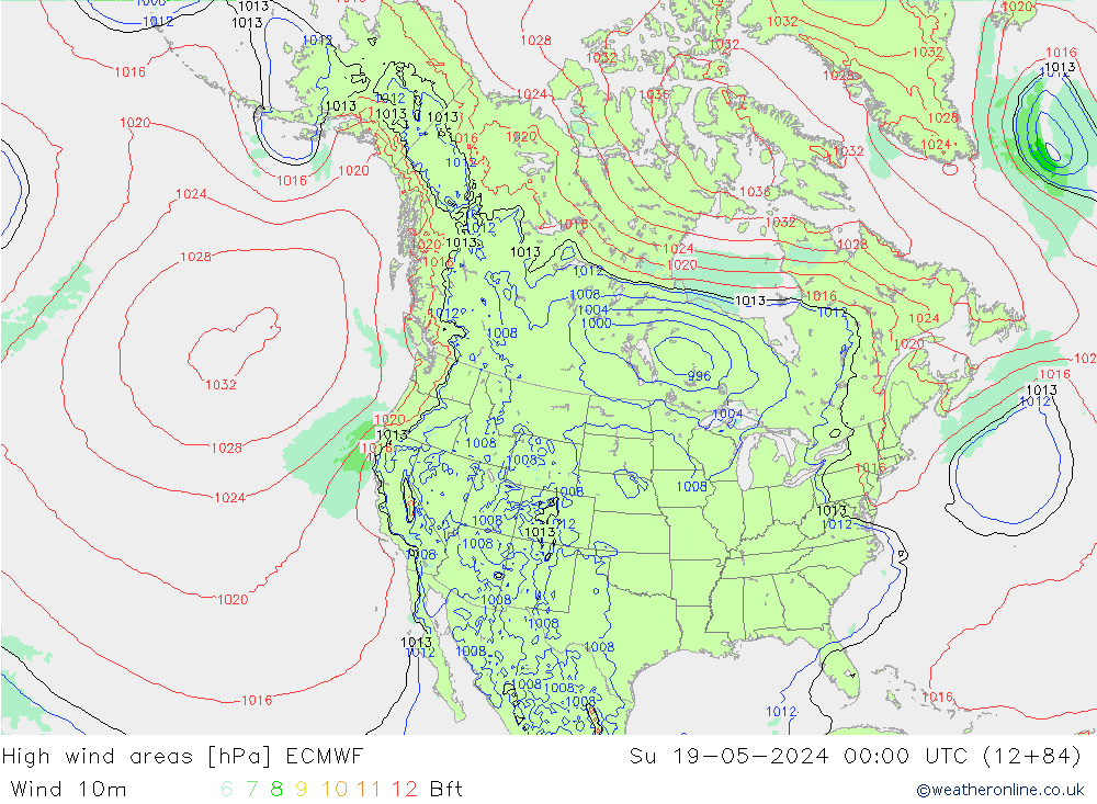 High wind areas ECMWF Su 19.05.2024 00 UTC