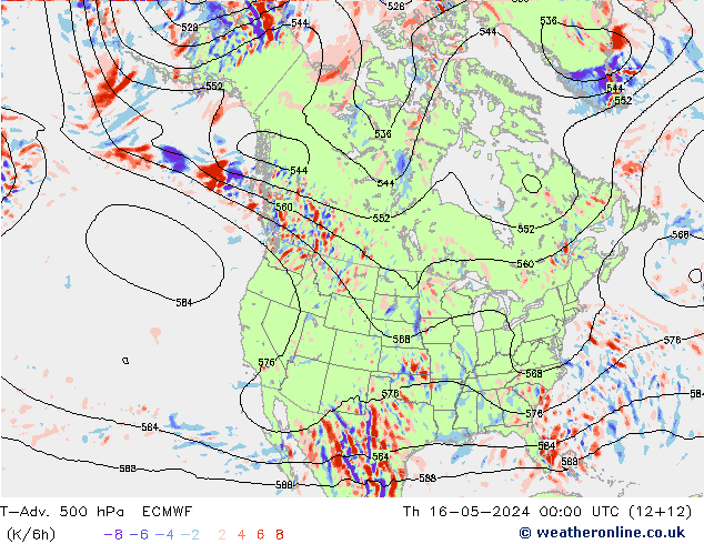 T-Adv. 500 hPa ECMWF  16.05.2024 00 UTC