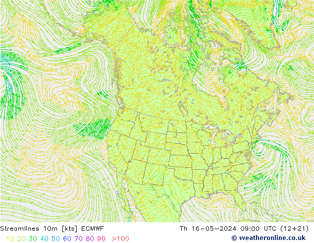 ветер 10m ECMWF чт 16.05.2024 09 UTC