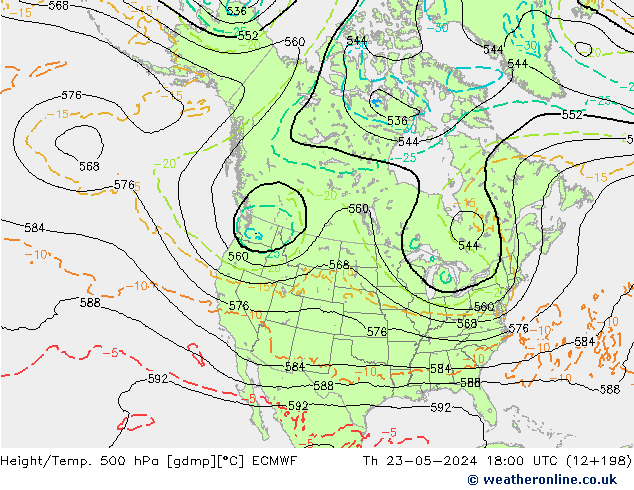 Z500/Rain (+SLP)/Z850 ECMWF ��� 23.05.2024 18 UTC