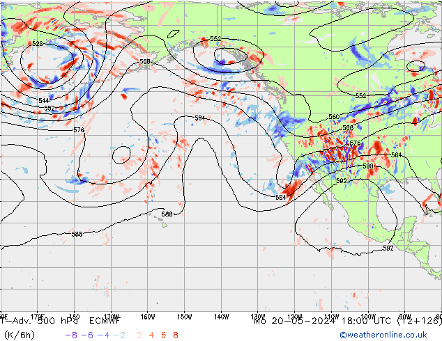 T-Adv. 500 гПа ECMWF пн 20.05.2024 18 UTC