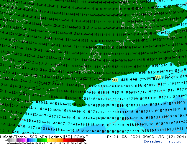 Z500/Rain (+SLP)/Z850 ECMWF ven 24.05.2024 00 UTC