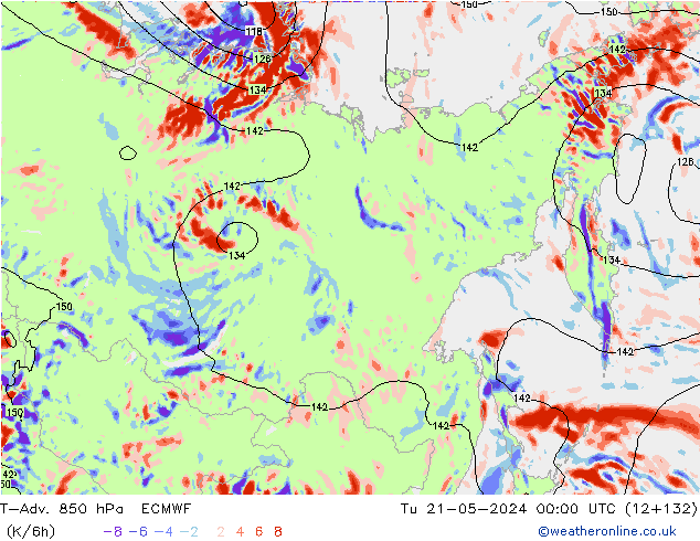 T-Adv. 850 hPa ECMWF mar 21.05.2024 00 UTC