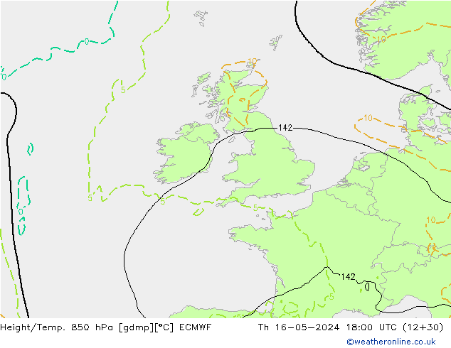 Z500/Rain (+SLP)/Z850 ECMWF czw. 16.05.2024 18 UTC