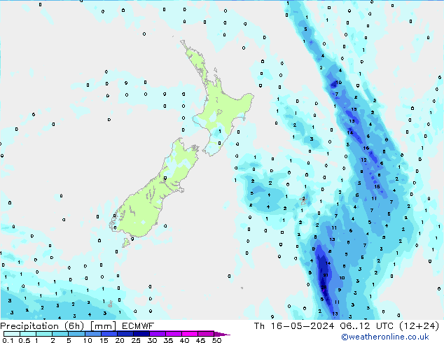 Z500/Yağmur (+YB)/Z850 ECMWF Per 16.05.2024 12 UTC