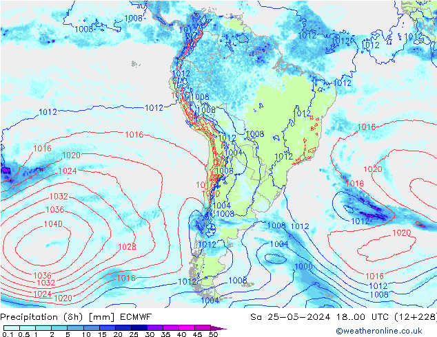 Z500/Rain (+SLP)/Z850 ECMWF Sa 25.05.2024 00 UTC