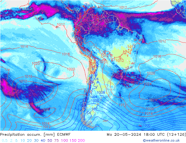 Precipitation accum. ECMWF Mo 20.05.2024 18 UTC