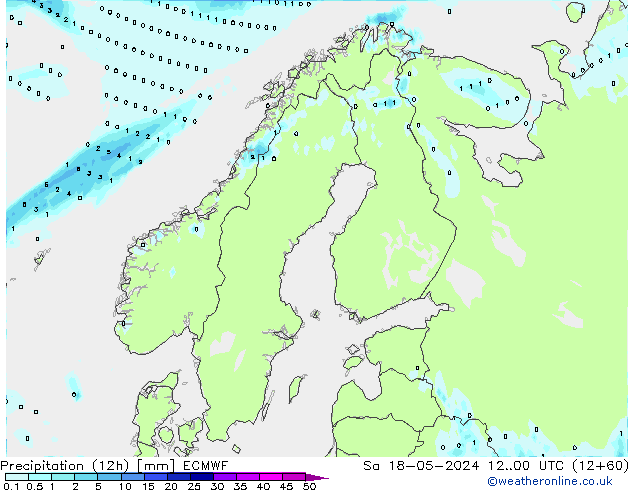 Precipitation (12h) ECMWF So 18.05.2024 00 UTC