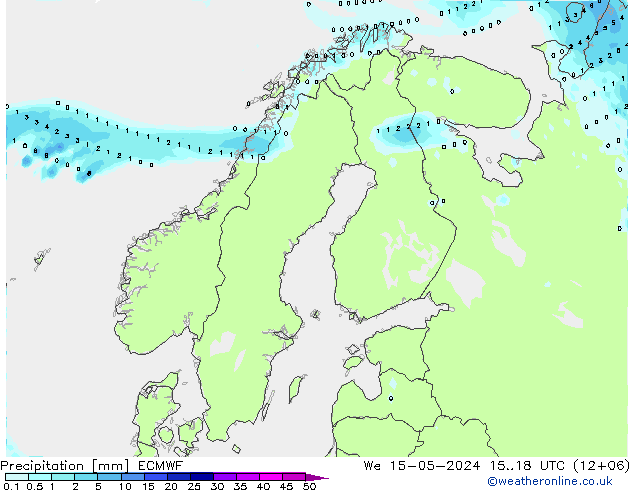 Precipitación ECMWF mié 15.05.2024 18 UTC