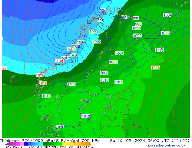 Thck 700-1000 hPa ECMWF Ne 19.05.2024 06 UTC