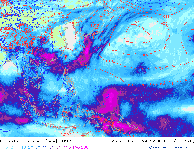 Precipitation accum. ECMWF  20.05.2024 12 UTC