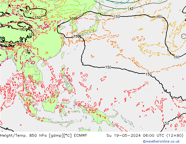 Z500/Rain (+SLP)/Z850 ECMWF So 19.05.2024 06 UTC