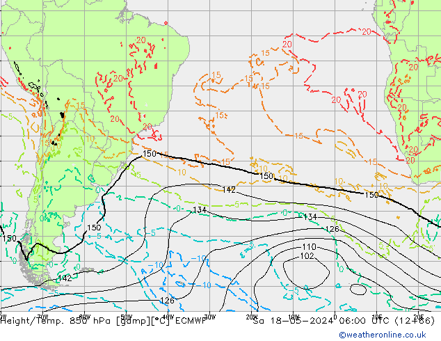 Z500/Rain (+SLP)/Z850 ECMWF сб 18.05.2024 06 UTC