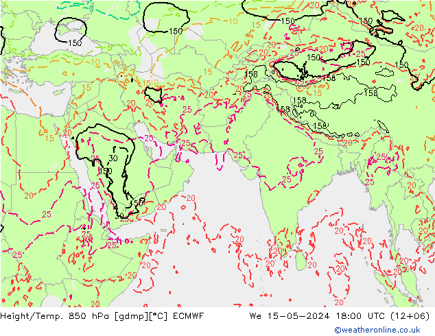 Z500/Rain (+SLP)/Z850 ECMWF 星期三 15.05.2024 18 UTC