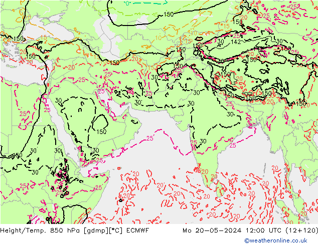 Z500/Regen(+SLP)/Z850 ECMWF ma 20.05.2024 12 UTC