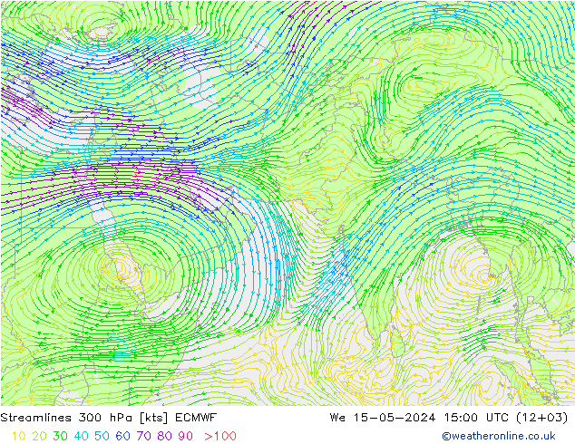 风 300 hPa ECMWF 星期三 15.05.2024 15 UTC