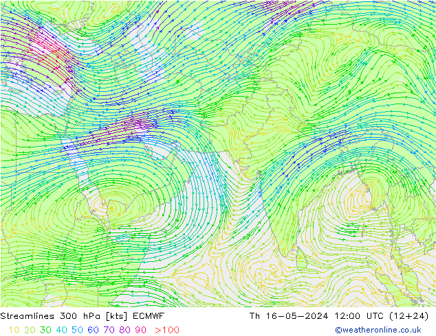 风 300 hPa ECMWF 星期四 16.05.2024 12 UTC