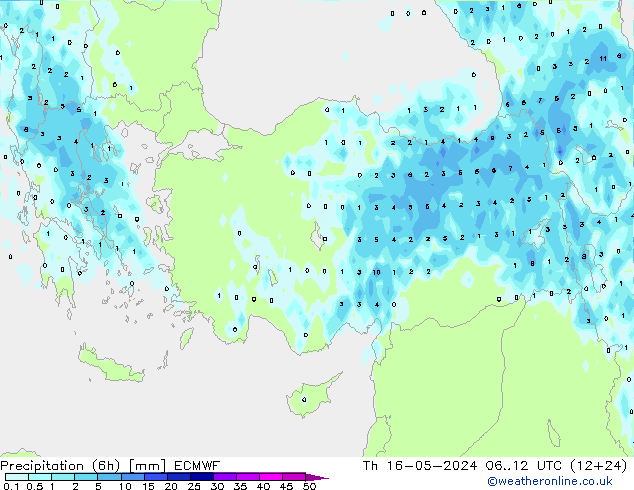 Z500/Rain (+SLP)/Z850 ECMWF Th 16.05.2024 12 UTC