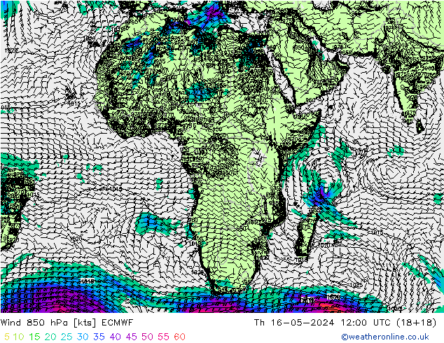 Wind 850 hPa ECMWF Do 16.05.2024 12 UTC