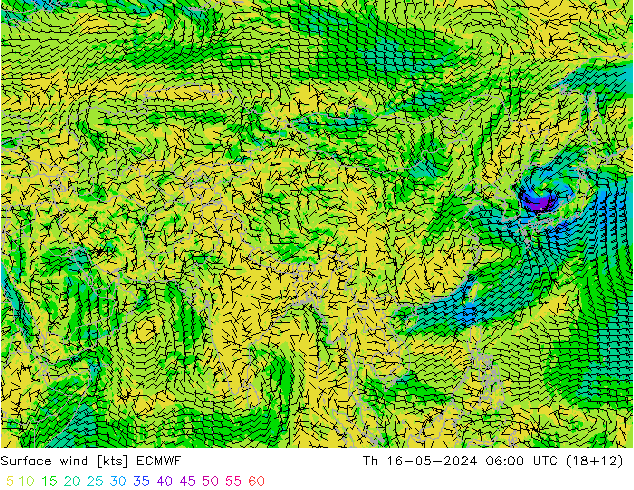 Yağış 6sa/Rüz. 10m/950 ECMWF Per 16.05.2024 06 UTC