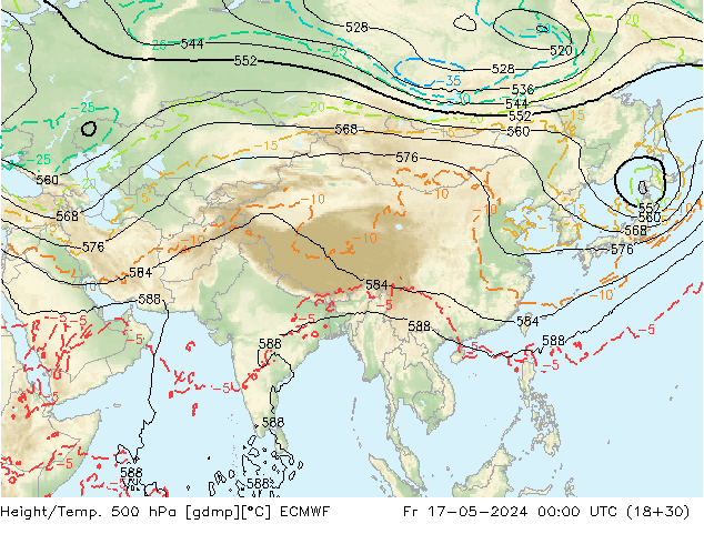 Z500/Rain (+SLP)/Z850 ECMWF Sex 17.05.2024 00 UTC