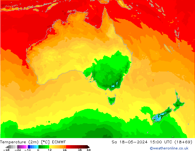 Temperature (2m) ECMWF So 18.05.2024 15 UTC