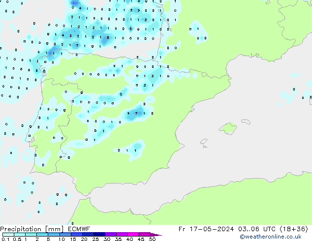 Precipitation ECMWF Fr 17.05.2024 06 UTC