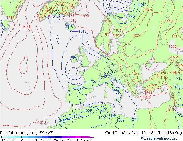 Neerslag ECMWF wo 15.05.2024 18 UTC
