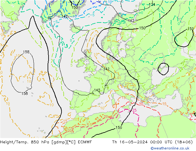 Z500/Regen(+SLP)/Z850 ECMWF do 16.05.2024 00 UTC