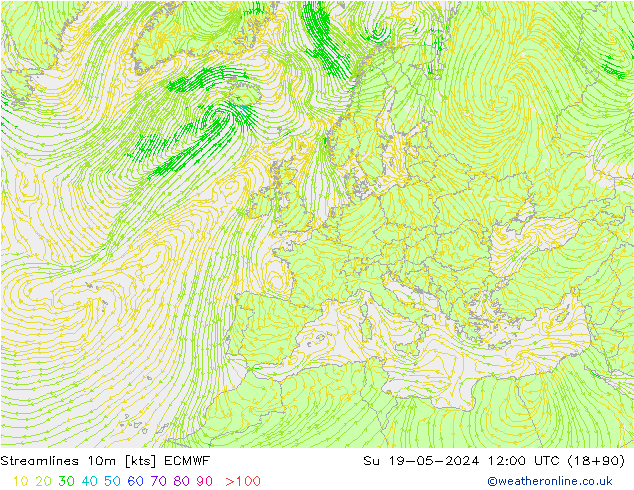 Stroomlijn 10m ECMWF zo 19.05.2024 12 UTC