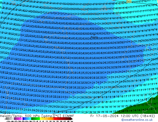 Z500/Rain (+SLP)/Z850 ECMWF Sex 17.05.2024 12 UTC