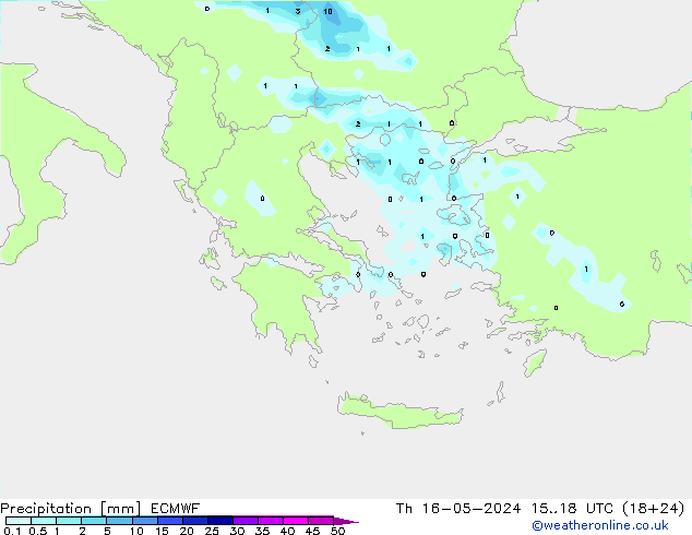 Precipitation ECMWF Th 16.05.2024 18 UTC