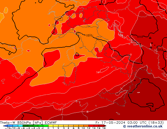 Theta-W 850hPa ECMWF pt. 17.05.2024 03 UTC