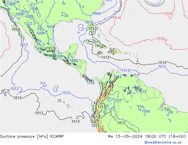 pression de l'air ECMWF mer 15.05.2024 18 UTC