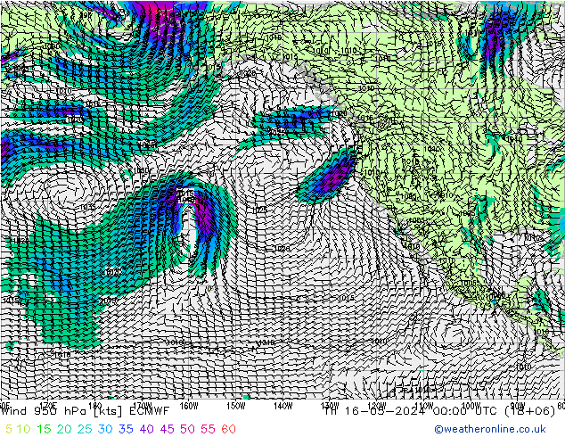 Rüzgar 950 hPa ECMWF Per 16.05.2024 00 UTC