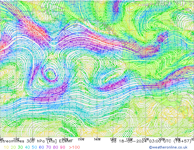 Rüzgar 300 hPa ECMWF Cts 18.05.2024 03 UTC