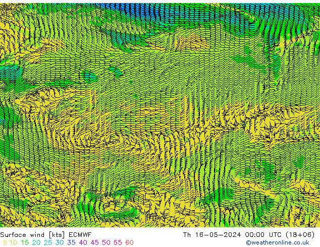 Surface wind ECMWF Th 16.05.2024 00 UTC