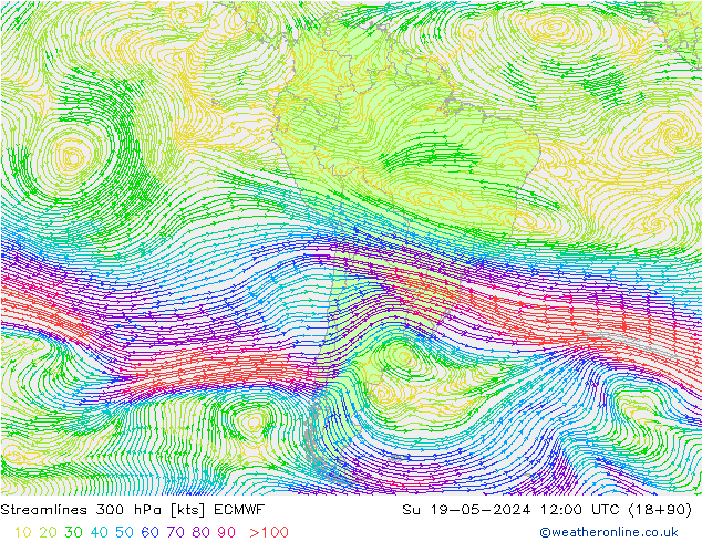 Rüzgar 300 hPa ECMWF Paz 19.05.2024 12 UTC