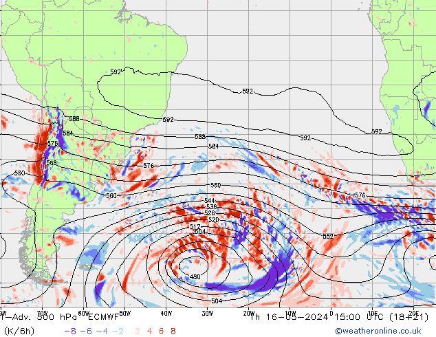 T-Adv. 500 hPa ECMWF  16.05.2024 15 UTC